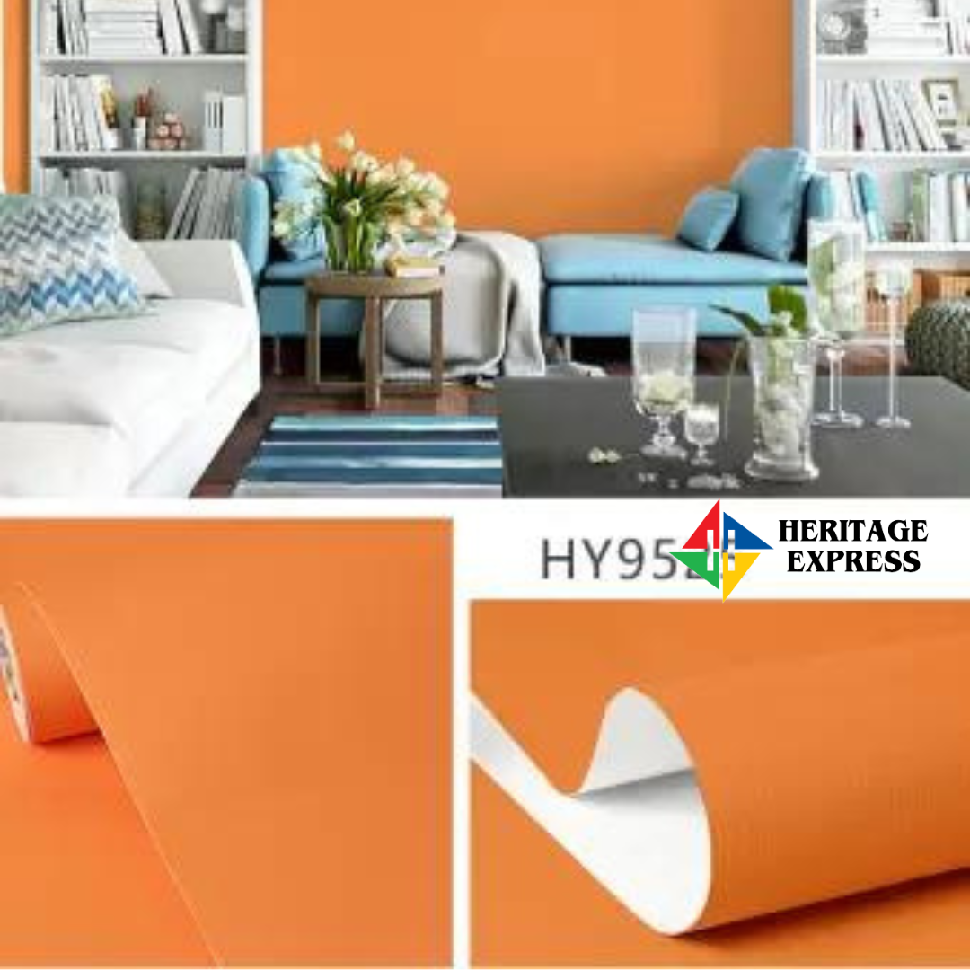 Matt Orange Solid Pvc sticker SL-110  ম্যাট কমলা স্ব-আঠালো পিভিসি স্টিকার  SL-110