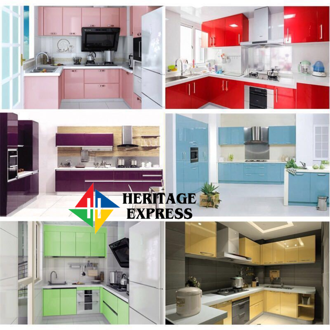 Furniture Stickers 1M x 61CM PVC Cabinet Stickers Waterproof Refurbished Furniture Stickers Anti-Oil Kitchen DIY Film Self Adhesive Wallpaper for Door and Windows